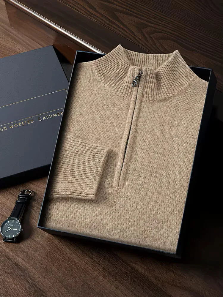 Men’s 100% Cashmere Half-Zip Sweater