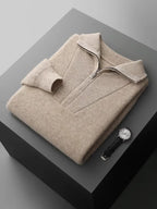 Men’s 100% Cashmere Quarter Zip Sweater
