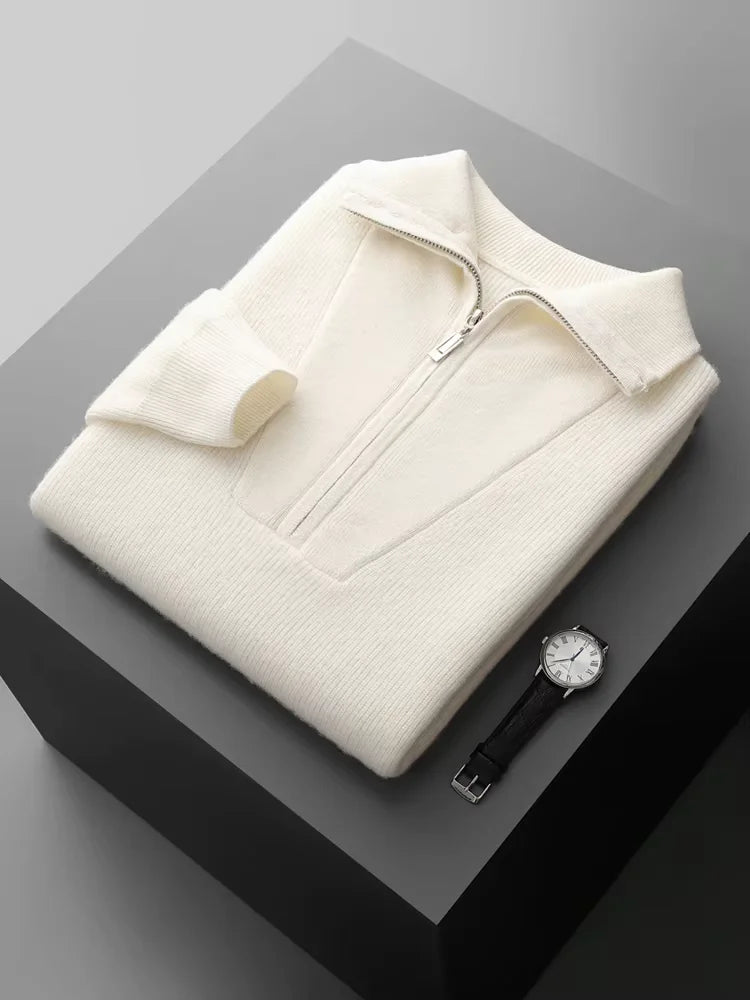 Men’s 100% Cashmere Quarter Zip Sweater