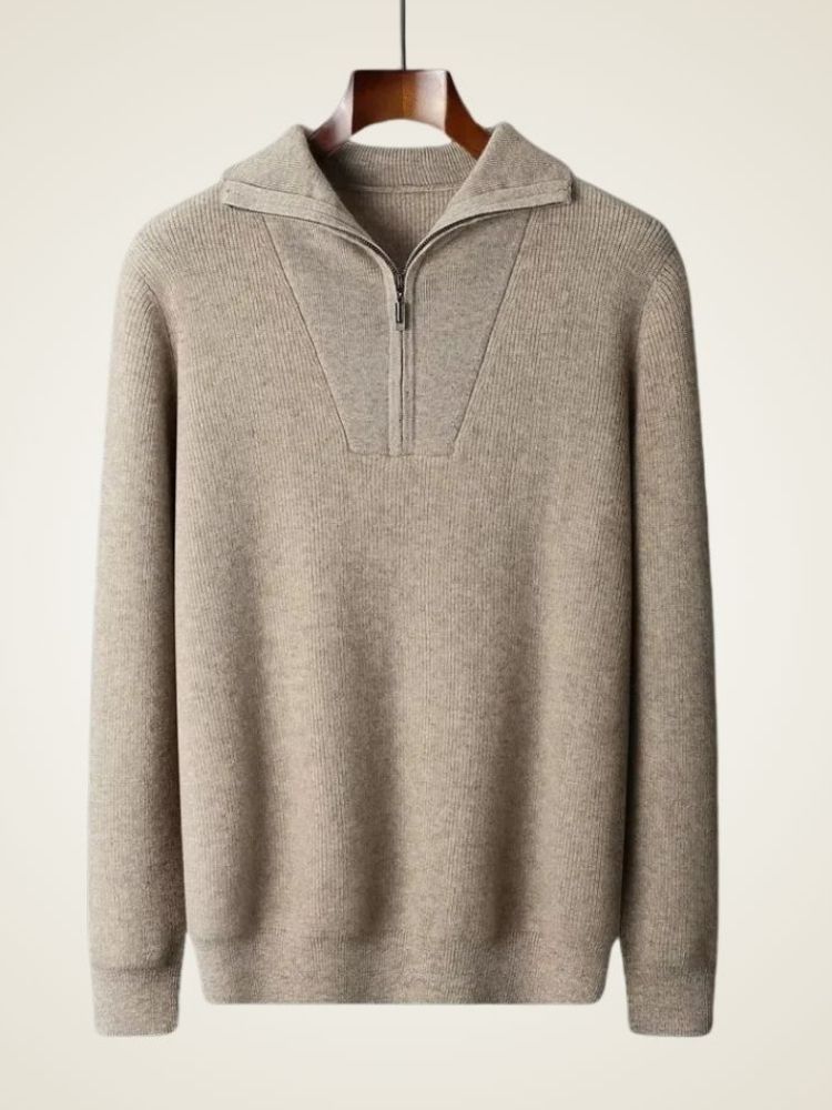 Men’s 100% Cashmere Quarter Zip Sweater