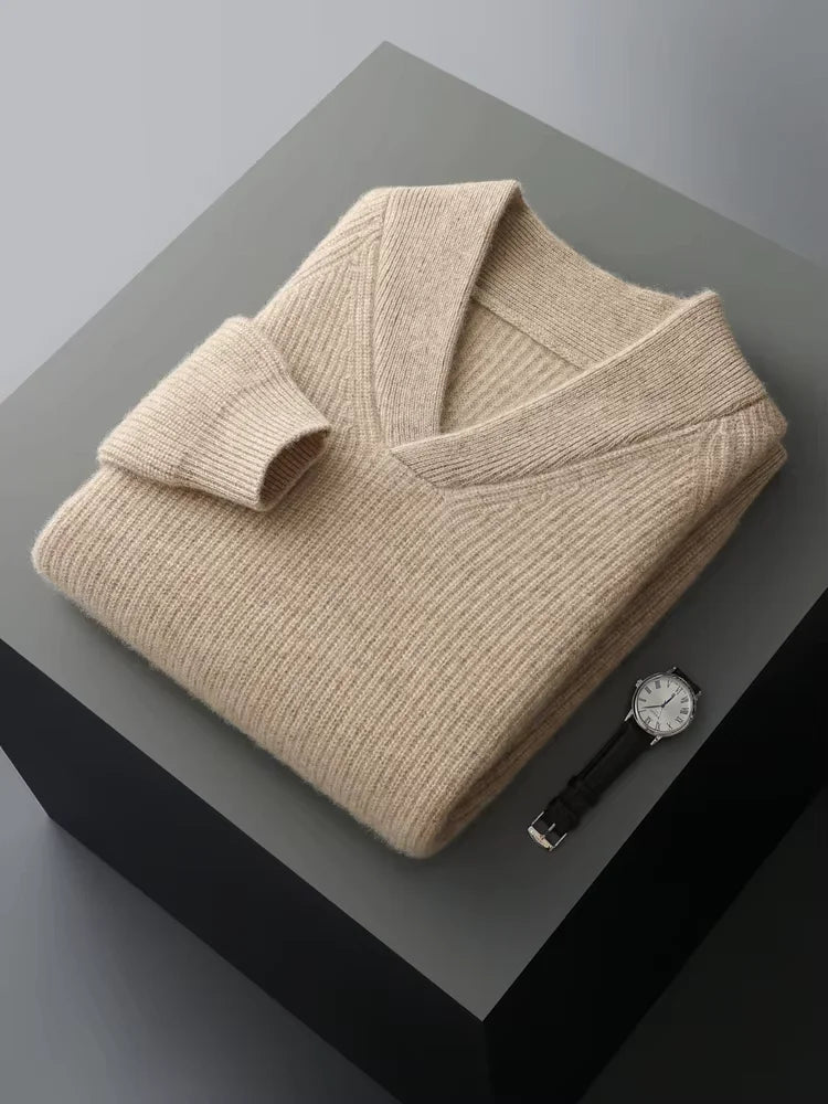 Men’s Shawl Collar Cashmere Sweater