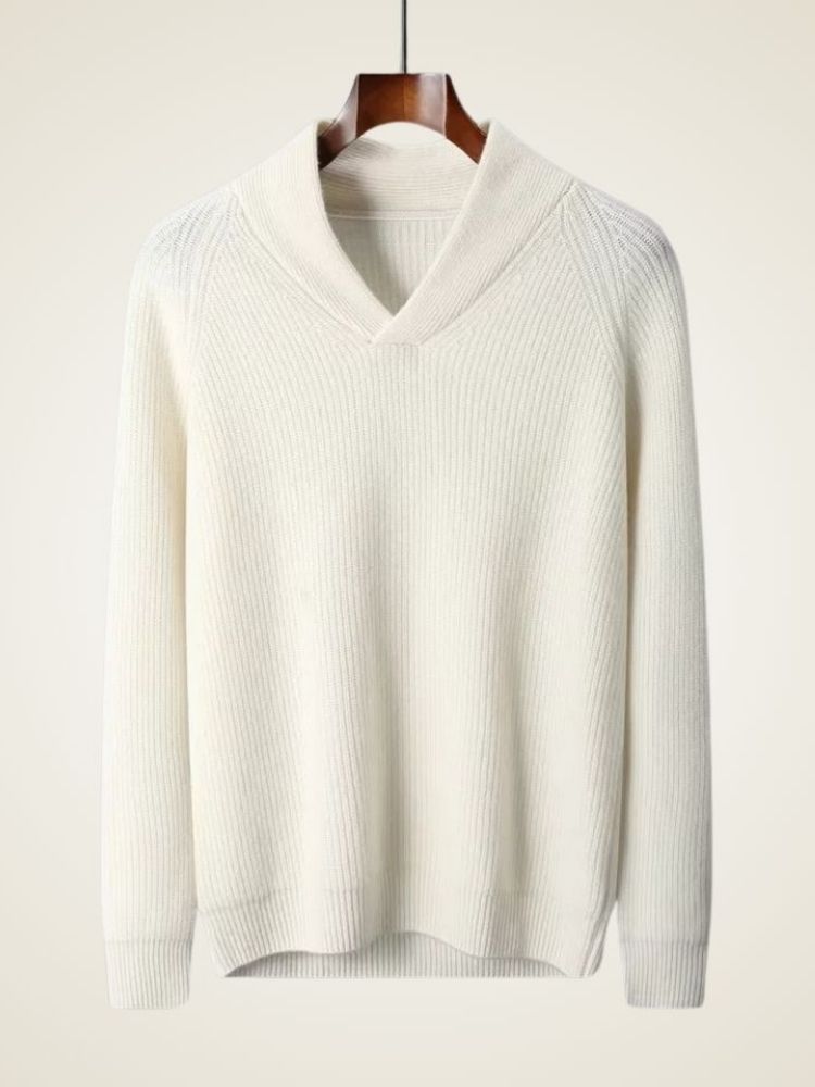 Men’s Shawl Collar Cashmere Sweater-LANLY