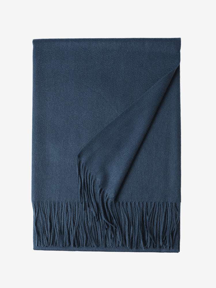 MidnightBlue-LanlyCashmereMerinoWoolScarf-100_PureWoolLargePashminaWrap-1