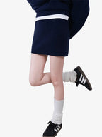 LANLY - Women's Cashmere Mini Skirt Heavyweight Mongolian Knit Skirt