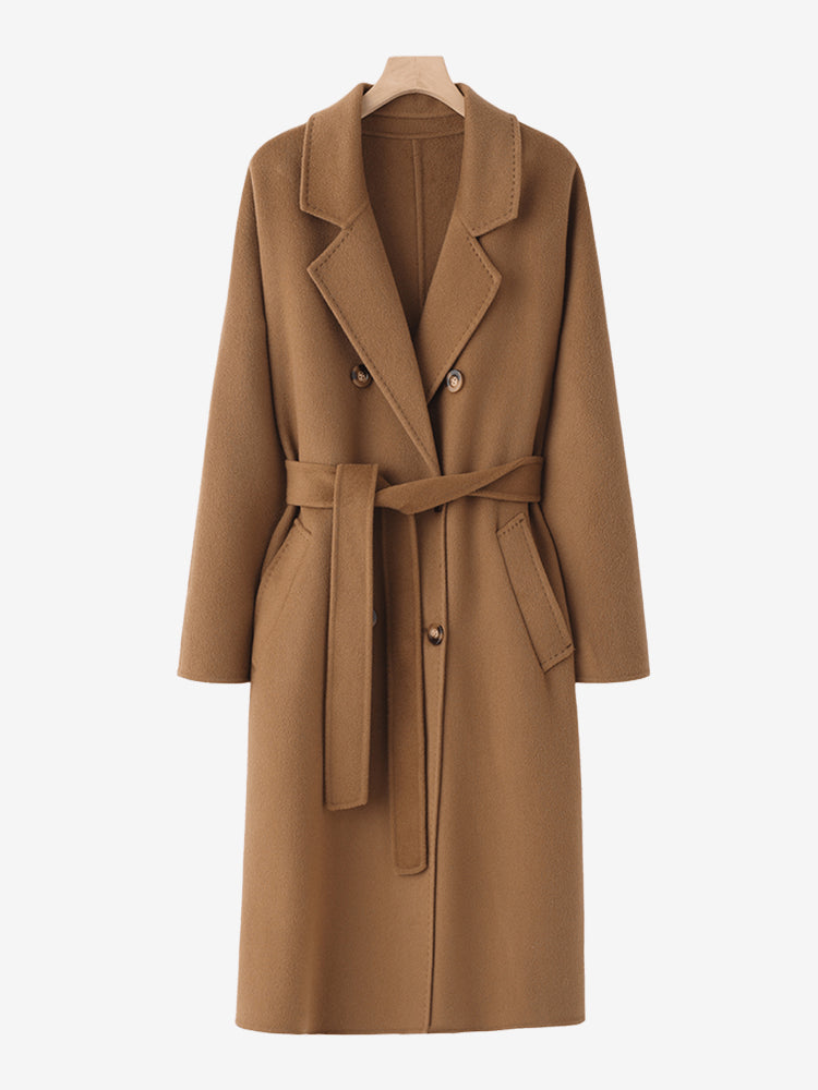 Lanly Double Faced Wool Cashmere Coat - 101801 Inspired Alxa Cashmere & Australian Merino Blend Double Breasted Overcoat