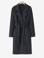 Lanly Double Faced Wool Cashmere Coat - 101801 Inspired Alxa Cashmere & Australian Merino Blend Double Breasted Overcoat