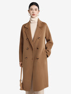Lanly Double Faced Wool Cashmere Coat - 101801 Inspired Alxa Cashmere & Australian Merino Blend Double Breasted Overcoat