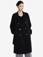 Lanly Double Faced Wool Cashmere Coat - 101801 Inspired Alxa Cashmere & Australian Merino Blend Double Breasted Overcoat