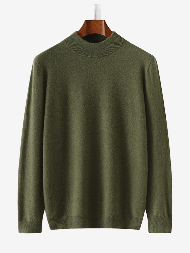 LanlyCashmere Cashmere Mock Neck Sweater – Soft Lightweight Knit Pullover