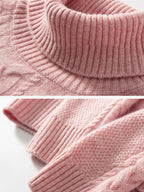 Lanly Cashmere Turtleneck Sweater - Mongolia Cable Knit Pullover