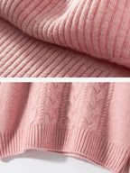 Lanly Cashmere Turtleneck Sweater - Mongolia Cable Knit Pullover
