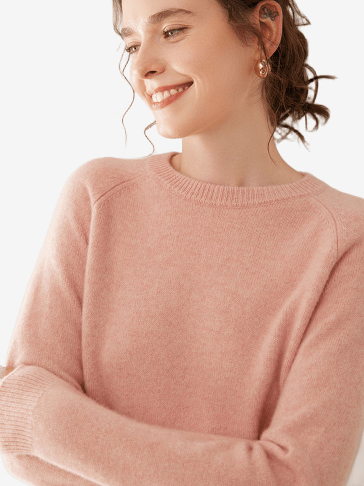 LanlyCashmere Women’s Cashmere Crewneck Sweater – Lightweight Classic Knit Pullover