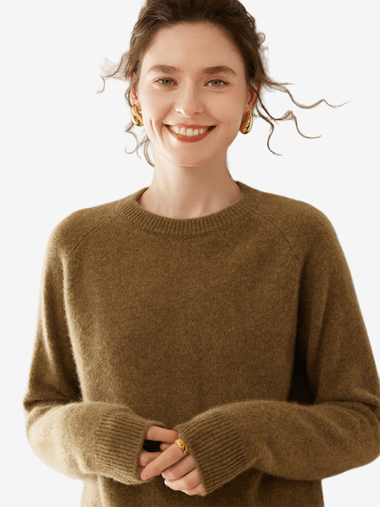 LanlyCashmere Women’s Cashmere Crewneck Sweater – Lightweight Classic Knit Pullover