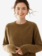 LanlyCashmere Women’s Cashmere Crewneck Sweater – Lightweight Classic Knit Pullover