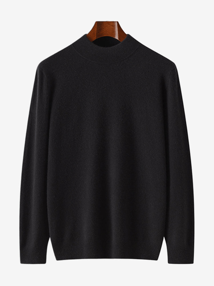 LanlyCashmere Cashmere Mock Neck Sweater – Soft Lightweight Knit Pullover