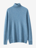 LanlyCashmere Men's Mongolian Cashmere Roll Neck Turtleneck Sweater