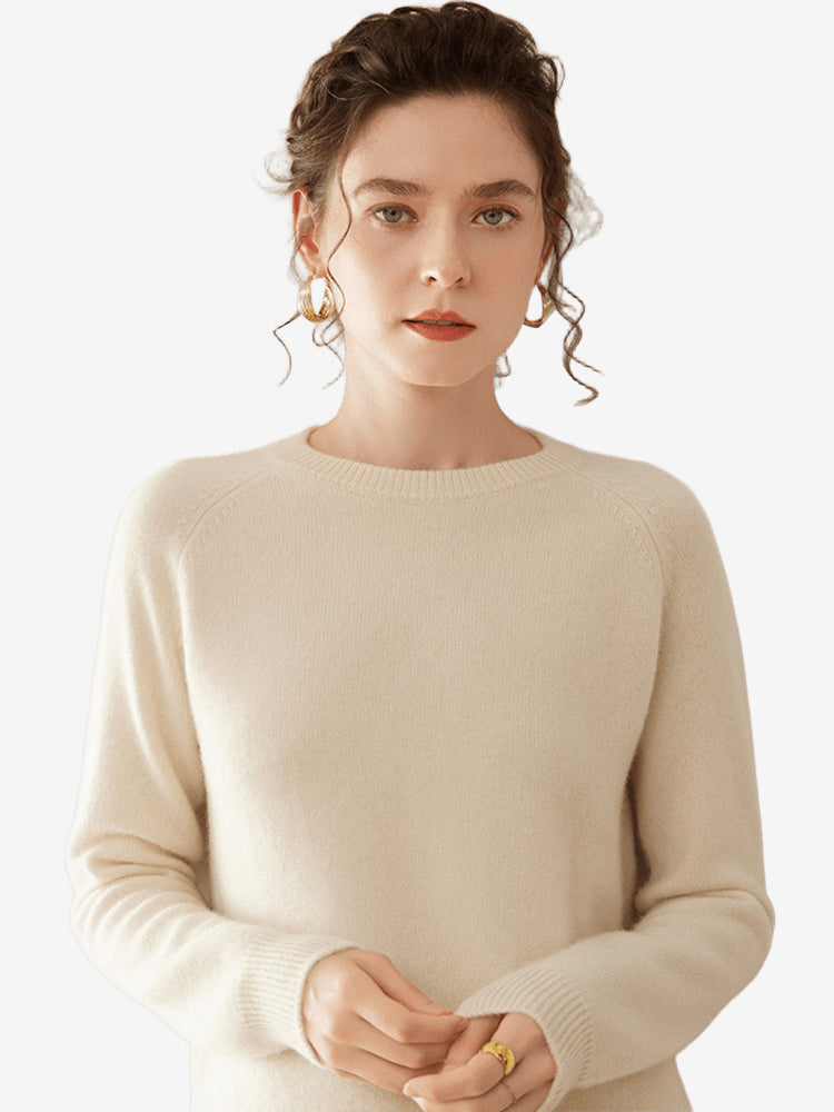 LanlyCashmere Women’s Cashmere Crewneck Sweater – Lightweight Classic Knit Pullover