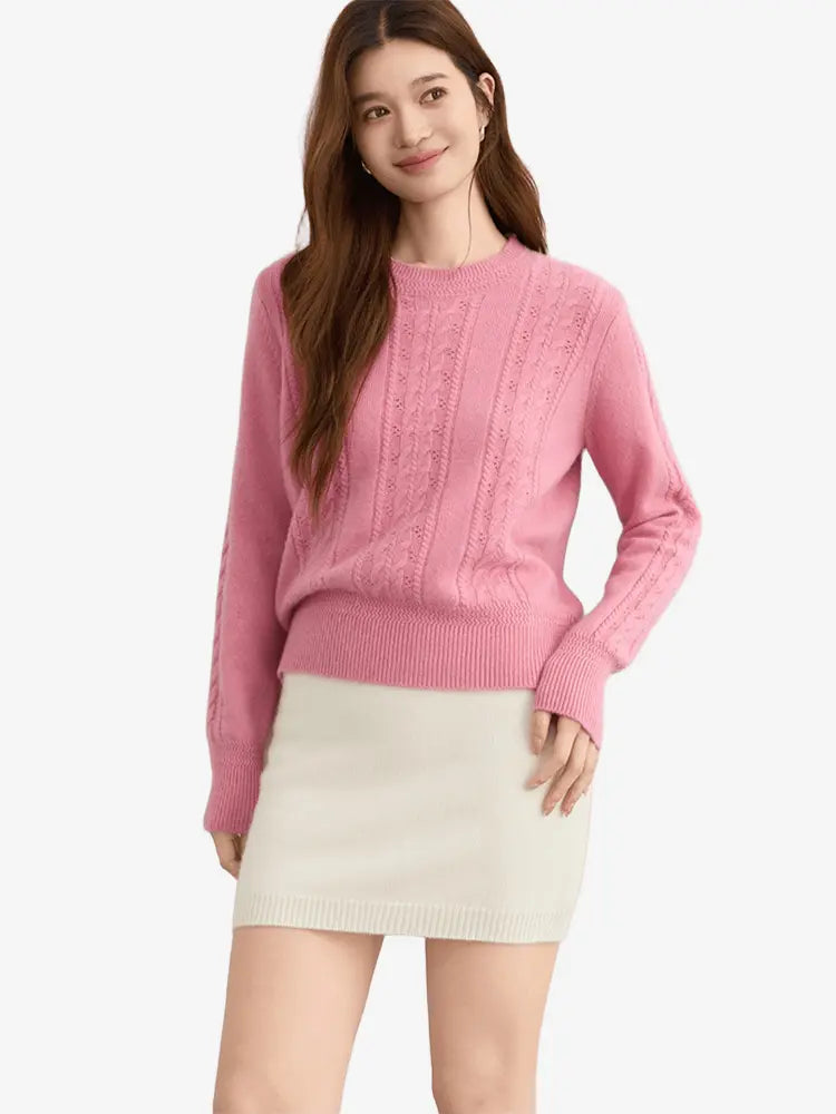 LANLY - Women's Cashmere Mini Skirt Heavyweight Mongolian Knit Skirt
