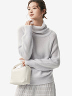 LANLY - Wholesale Cowl Neck Knitwear Mongolian Cashmere Raglan Sleeve Slouchy Pullover