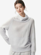 LANLY - Wholesale Cowl Neck Knitwear Mongolian Cashmere Raglan Sleeve Slouchy Pullover