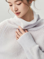 LANLY - Wholesale Cowl Neck Knitwear Mongolian Cashmere Raglan Sleeve Slouchy Pullover