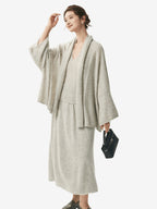 LANLY - Wholesale Drape Front Cardigan Mongolian Cashmere Open Front Dolman Sleeve Wrap Sweater