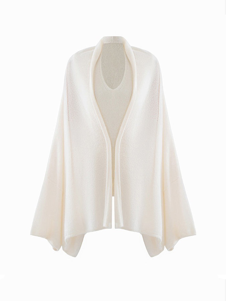 LANLY - Wholesale Drape Front Cardigan Mongolian Cashmere Open Front Dolman Sleeve Wrap Sweater