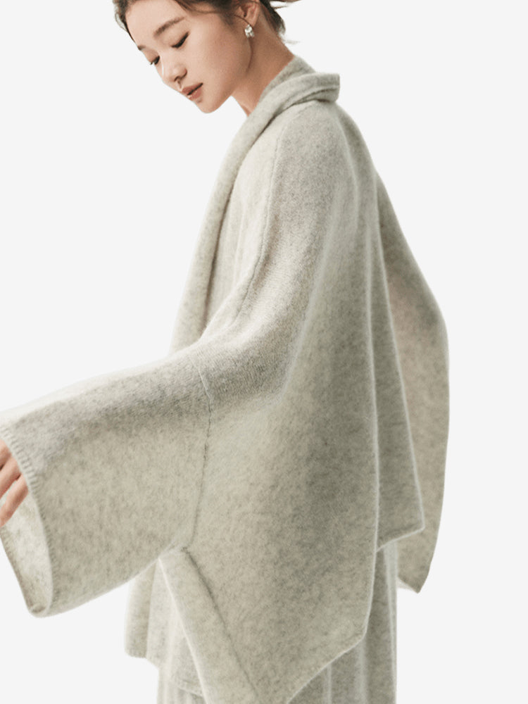 LANLY - Wholesale Drape Front Cardigan Mongolian Cashmere Open Front Dolman Sleeve Wrap Sweater