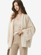 LANLY - Wholesale Drape Front Cardigan Mongolian Cashmere Open Front Dolman Sleeve Wrap Sweater