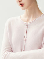 LANLY - Wholesale Quiet Luxury Knitwear Mongolian Fine Gauge Rolled Edge Multi-Button Cardigan