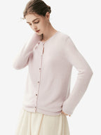 LANLY - Wholesale Quiet Luxury Knitwear Mongolian Fine Gauge Rolled Edge Multi-Button Cardigan
