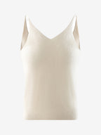 LANLY - Women's Cashmere Camisole Silk Mongolian V-Neck Spaghetti Strap Tank Top