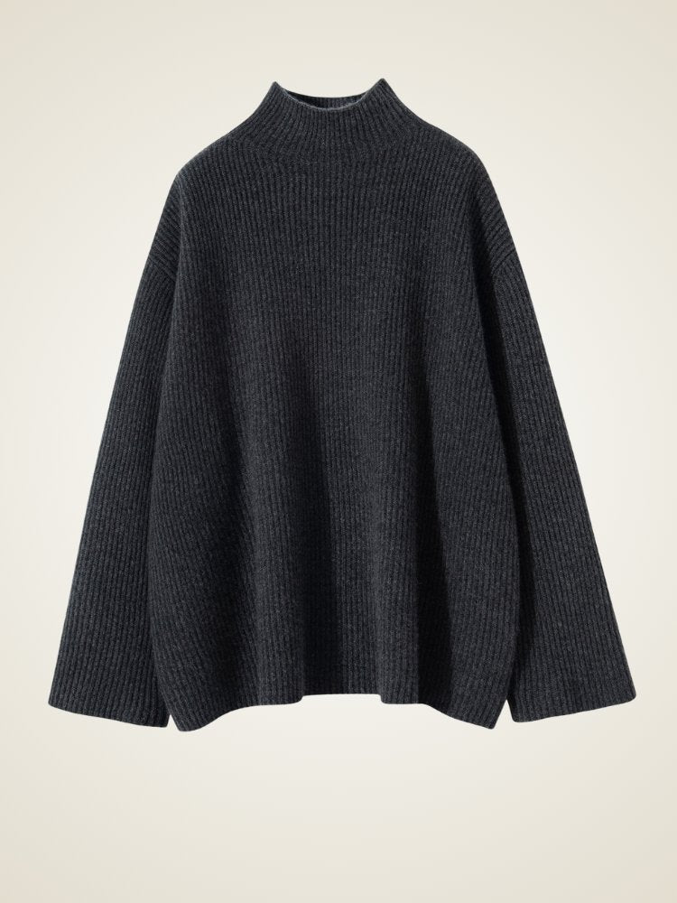Aylenis -  Ribbed Mock Neck Cashmere Sweater