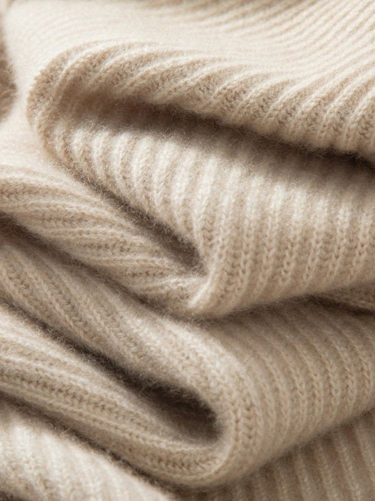 Aylenis -  Ribbed Mock Neck Cashmere Sweater