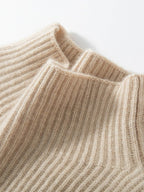 Aylenis -  Ribbed Mock Neck Cashmere Sweater