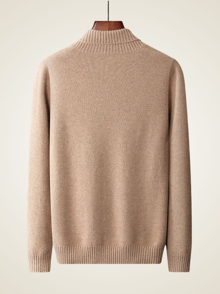 LanlyCashmere Pull Homme Col Châle Maille Côtes Françaises Doux Classique