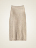 LanlyCashmere Cable-Knit Cashmere Set –  Midi Skirt Ensemble