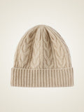 LanlyCashmere Cable Knit Cashmere Beanie – Soft Warm Winter Hat for Women