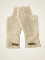 LanlyCashmere Cashmere Fingerless Gloves – Ribbed Knit Arm Warmers