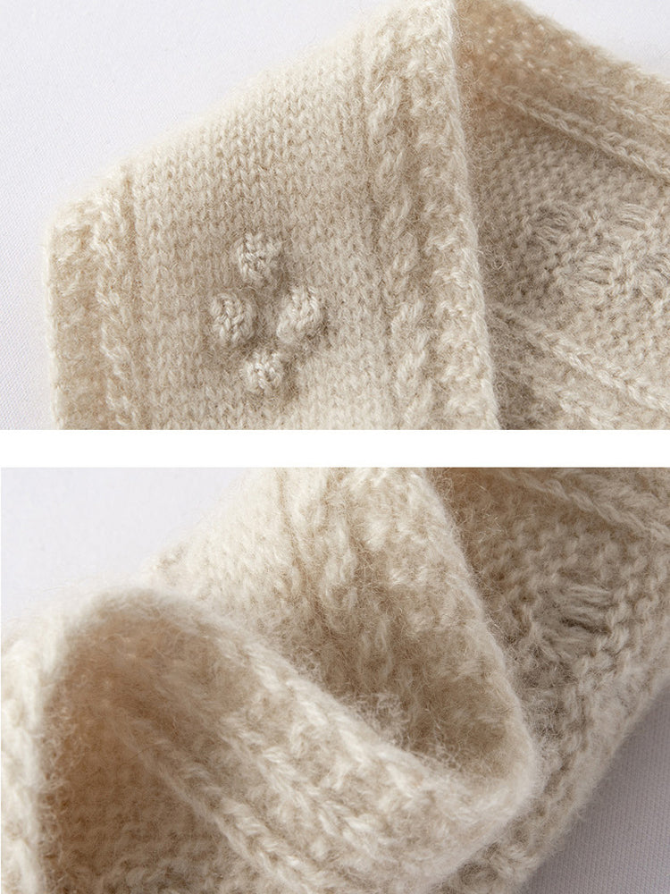 LanlyCashmere Cashmere Pull-Through Scarf – Soft Knit Neck Warmer