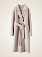 LanlyCashmere Double Breasted Cashmere Coat Women Long Tailored