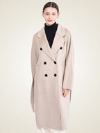 LanlyCashmere Double Breasted Cashmere Coat Women Long Tailored