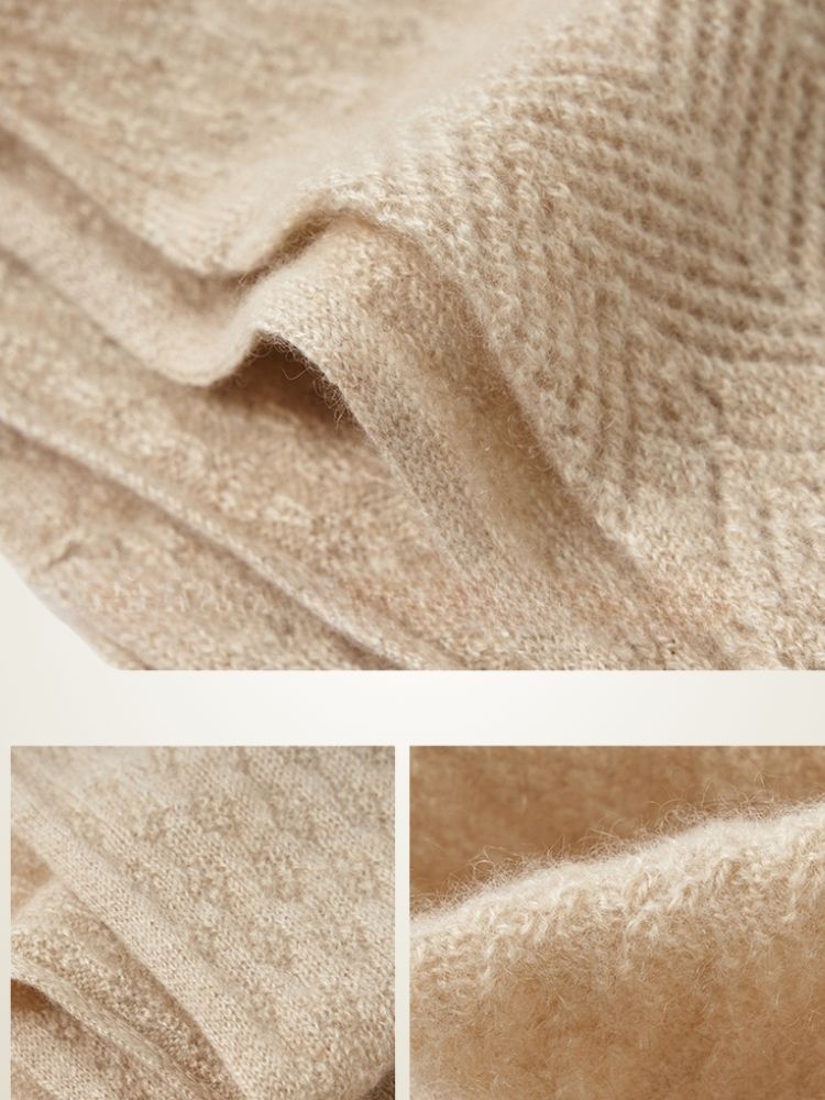 LanlyCashmere Perforated Cashmere Scarf – Lightweight Knit Neck Warmer