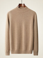 LanlyCashmere Premium Pure Mongolian Cashmere Mock Neck Sweater for Men