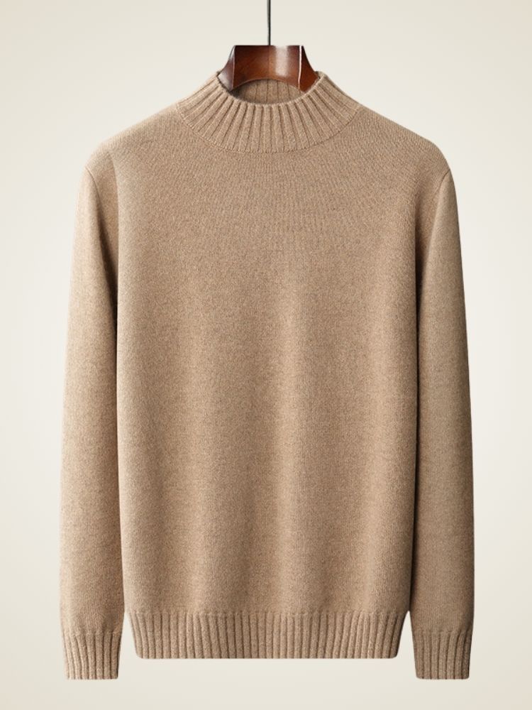 LanlyCashmere Premium Pure Mongolian Cashmere Mock Neck Sweater for Men