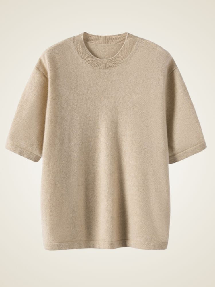 LanlyCashmere Super Fine Cashmere T-Shirt – Lightweight Crewneck Knit Top