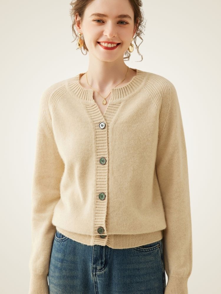 LanlyCashmere Women’s Cashmere Cardigan – Soft Knit Button Front Sweater