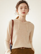 LanlyCashmere Women’s Cashmere Hoodie – Soft Lightweight Knit Pullover