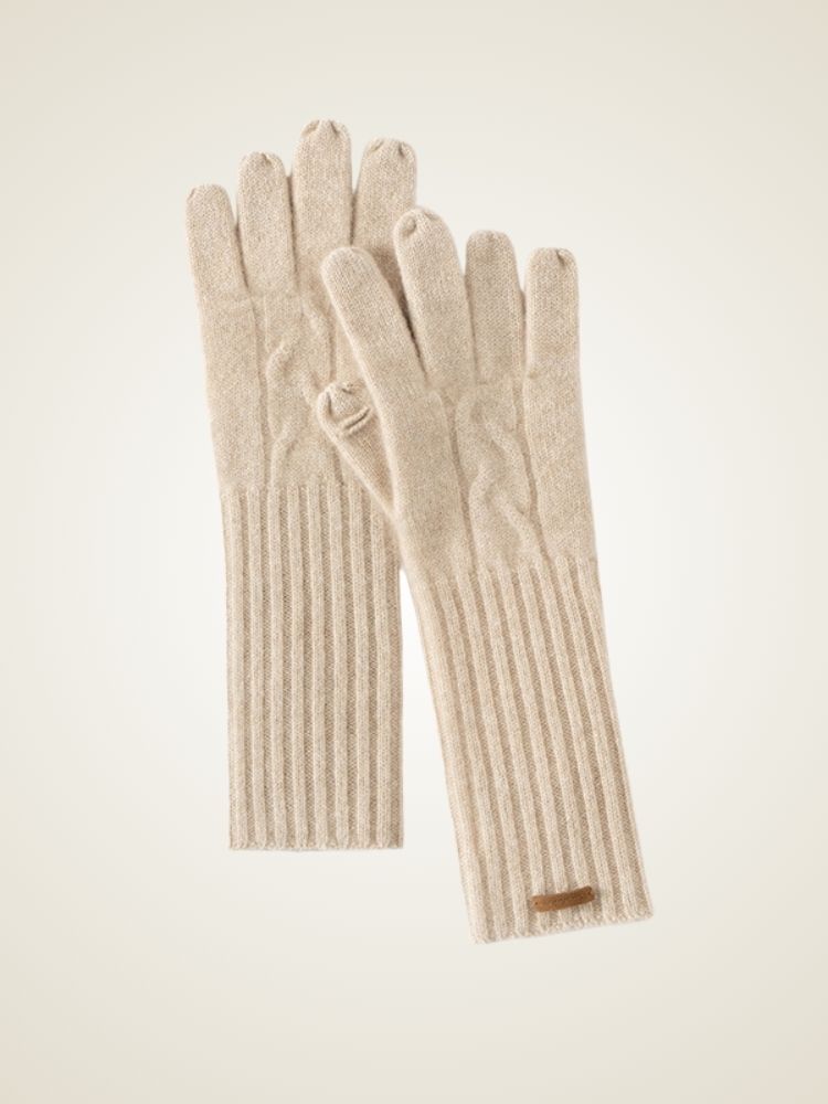 LanlyCashmere Women’s Cashmere Knit Gloves – Soft Warm Long Winter Gloves