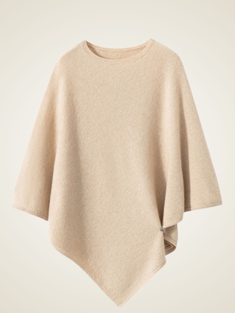 LanlyCashmere Women’s Cashmere Poncho Sweater – Elegant Loose Knit Cape